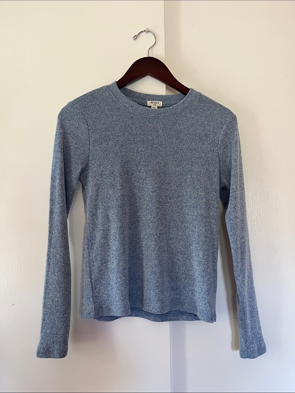 dylan Heathered Light Blue Crewneck Sweater